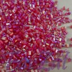 Margele nisip tubulare ciclam inchis cu AB 3 mm cod 152A - imagine 2