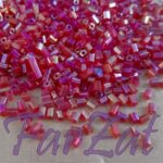 Margele nisip tubulare ciclam inchis cu AB 3 mm cod 152A