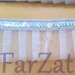 Terminatie organza alba si paiete argintii cod 22 - imagine 3