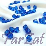 Margele plastic romboide albastru electric 10 x 10 mm