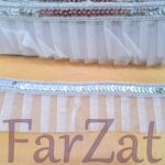 Terminatie organza alba si paiete argintii cod 22 - imagine 4