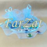 Marturie textila din organza bleu - Saculeti organza online - imagine 2