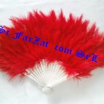 Evantai din pene de culoare rosie