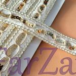 Aplicatie textila cu paiete cod 123 - Ivoire