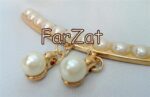 Aplicatie aurie cu perle - imagine 3