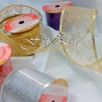 Banda organza decorativa 4 cm