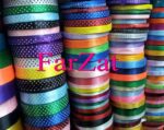 Panglica din satin cu buline albe–7 mm - imagine 4