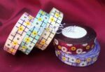 Panglica din saten cu floricele - 2,5 cm - 45 metri - imagine 3