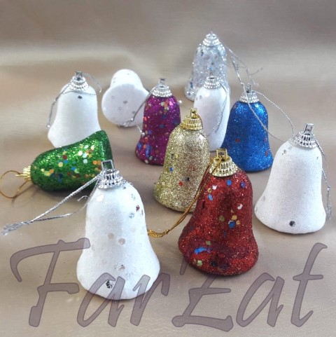 1 (Small) Ornament cu sclipici - clopotel - imagine 1