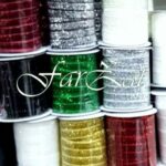 Benzi catifea cu sclipici - 1 cm - imagine 2