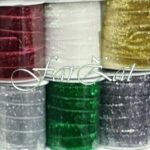 Benzi catifea cu sclipici - 1 cm