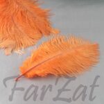 Pene decorative de strut 15 - 25 cm - portocaliu - imagine 2