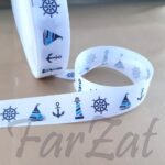 Panglica ripsata 2,5 cm - Model marin - imagine 2