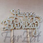 Ornament metalic pentru tort - " Happy Birthday" - imagine 3
