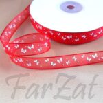 Panglica organza cu fluturasi - 1 cm - imagine 4