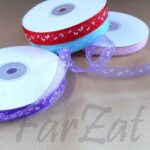 Panglica organza cu fluturasi - 1 cm