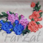 Aplicatie brodata cu flori 3D - Model 1