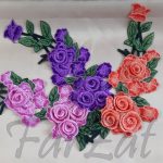 Aplicatie brodata cu flori 3D - Model 1 - imagine 2