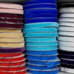 Panglica colorata din catifea - 2 cm