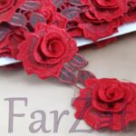 Broderie cu flori 3D cod 6 - 6 cm - imagine 2