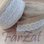 Banda decorativa iuta cu dantela cod 16 - 6 cm - imagine 3