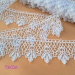 Dantela brodata alba 5 cm - Cod 169 - imagine 2