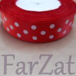 Banda satinata cu buline - 2,5 cm - imagine 4