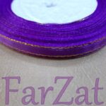 Panglica satinata cu fir auriu - 7 mm - imagine 4