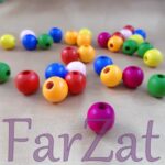 Margele colorate din lemn - 1,6 cm