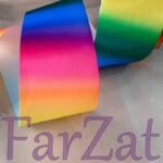 Panglica saten 7 cm - Curcubeu