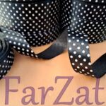 Panglica satinata neagra cu buline albe - 2 cm